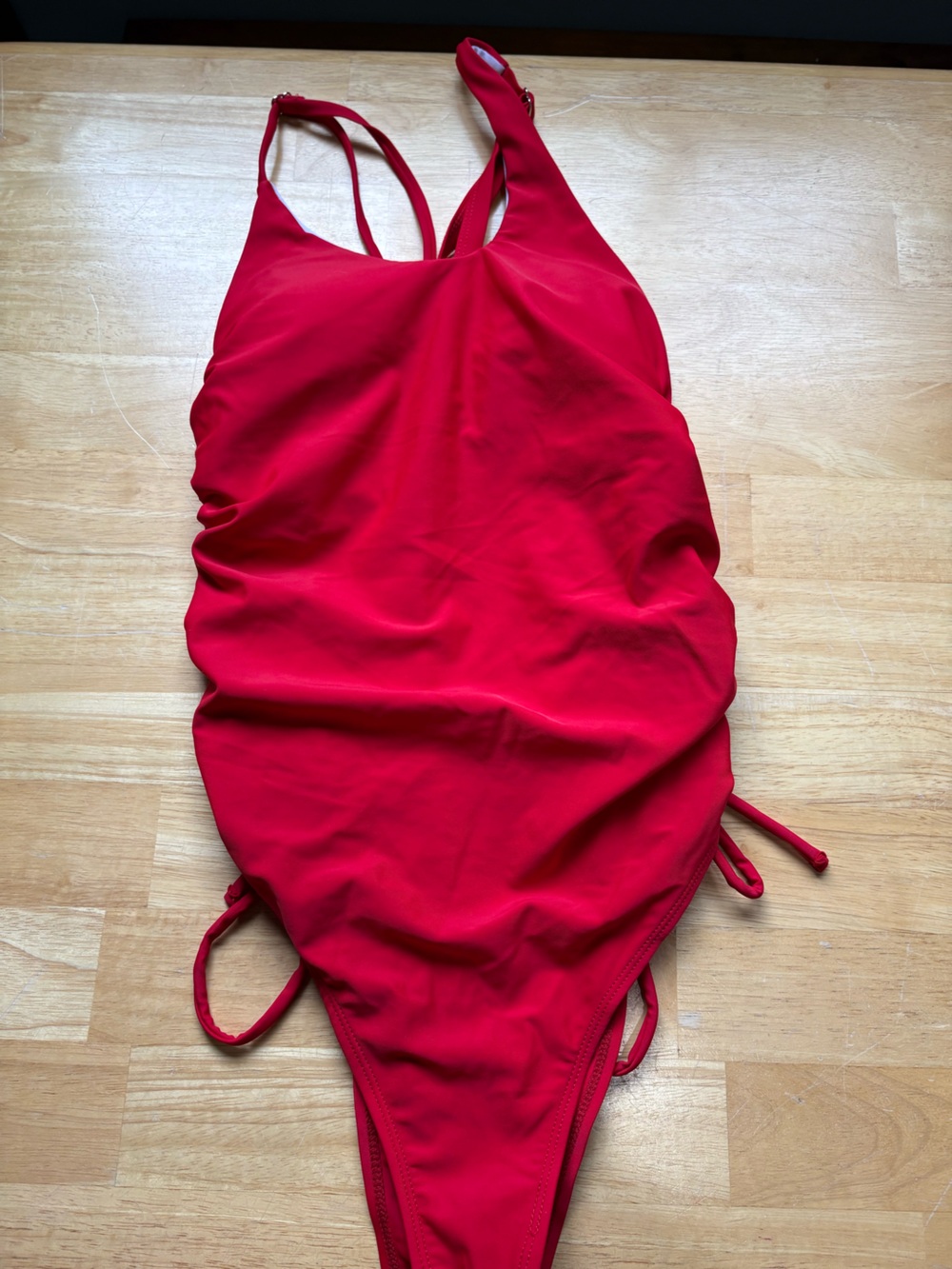 Red womens One-Piece Swimsuit - Classic Solid